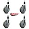 Service Caster 6'' Gray Poly Wheel Swivel 1-1/2'' Expanding Stem Caster Set, 4PK SCC-EX20S614-PPUB-112-4 - alternate 2